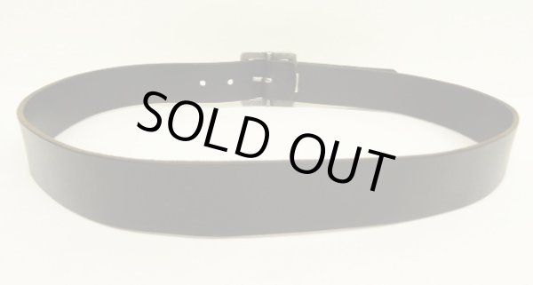 画像5: UNKNOWN "正方形バックル" レザー ギャリソンベルト ブラック USA製 (VINTAGE)