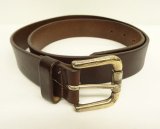 画像: 00'S EDDIE BAUER "SOLID BRASSバックル" レザーベルト ブラウン USA製 (VINTAGE)