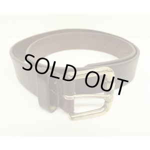 画像: 00'S EDDIE BAUER "SOLID BRASSバックル" レザーベルト ブラウン USA製 (VINTAGE)