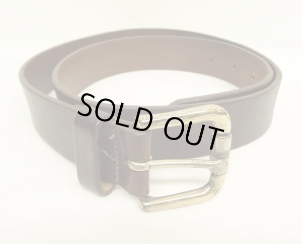 画像1: 00'S EDDIE BAUER "SOLID BRASSバックル" レザーベルト ブラウン USA製 (VINTAGE)