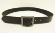 画像2: UNKNOWN "正方形バックル" レザー ギャリソンベルト ブラック USA製 (VINTAGE)