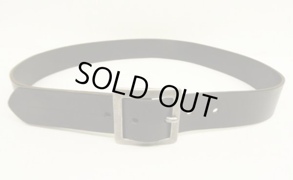 画像2: UNKNOWN "正方形バックル" レザー ギャリソンベルト ブラック USA製 (VINTAGE)