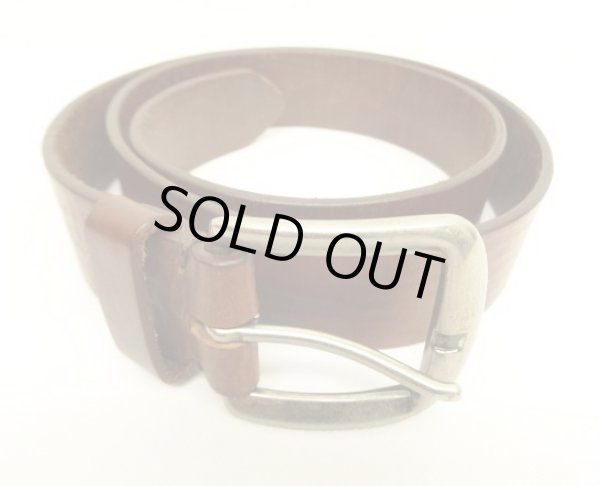 画像1: 90'S GAP "SOLID BRASSバックル" レザーベルト ブラウン (VINTAGE)