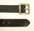 画像4: UNKNOWN "正方形バックル" レザー ギャリソンベルト ブラック USA製 (VINTAGE)