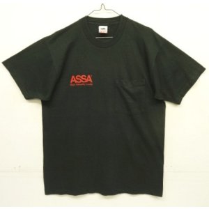画像: 90'S ASSA シングルステッチ 両面プリント ポケット付き 半袖 Tシャツ ブラック USA製 (VINTAGE)