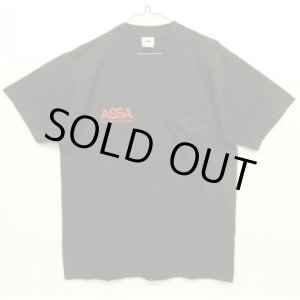 画像: 90'S ASSA シングルステッチ 両面プリント ポケット付き 半袖 Tシャツ ブラック USA製 (VINTAGE)