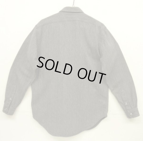 画像4: 80'S RALPH LAUREN "白タグ" メタルボタン ブラックシャンブレー ワークシャツ ストライプ (VINTAGE)