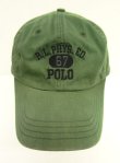 画像2: 90'S RALPH LAUREN ロゴ刺繍 ベースボールキャップ フェードグリーン (VINTAGE)