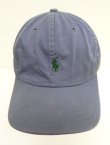 画像2: 90'S RALPH LAUREN ロゴ刺繍 ベースボールキャップ ブルー USA製 (VINTAGE)