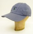 画像1: 90'S RALPH LAUREN ロゴ刺繍 ベースボールキャップ ブルー USA製 (VINTAGE)