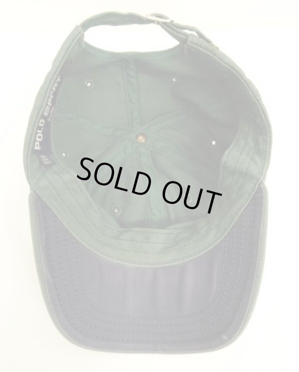 画像5: 90'S RALPH LAUREN "POLO SPORT" ロゴ刺繍 ベースボールキャップ グリーン USA製 (VINTAGE)