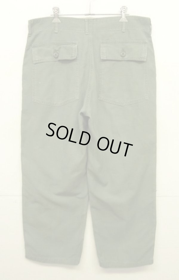 画像4: 70'S アメリカ軍 US ARMY "OG107" コットンサテン ベイカーパンツ W36L29 (VINTAGE)