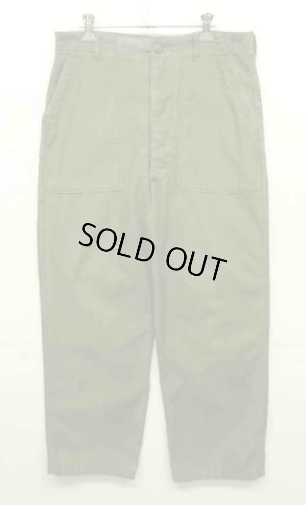 画像1: 60'S アメリカ軍 US ARMY "OG107" コットンサテン ベイカーパンツ W34L33 (VINTAGE)