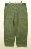 画像1: 70'S アメリカ軍 US ARMY "OG107" コットンサテン ベイカーパンツ W36L29 (VINTAGE)