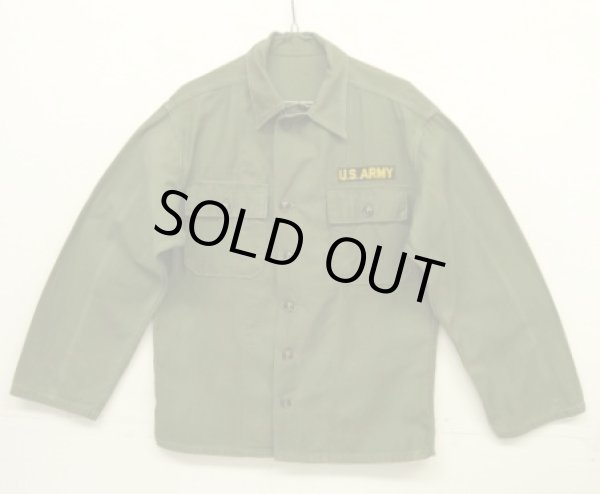 画像1: 50'S アメリカ軍 US ARMY "1st MODEL" OG107 コットンサテン ユーティリティシャツ (VINTAGE)