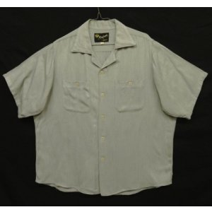 画像: 60'S KING LOUIE レーヨン 半袖 ボーリングシャツ グレー (VINTAGE)