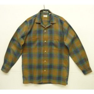 画像: 60'S TOWNCRAFT 長袖 オープンカラーシャツ チェック柄 (VINTAGE)