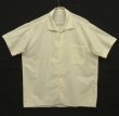 画像1: 60'S UNKNOWN コットンジャガード 半袖 イタリアンカラーシャツ ホワイト (VINTAGE)