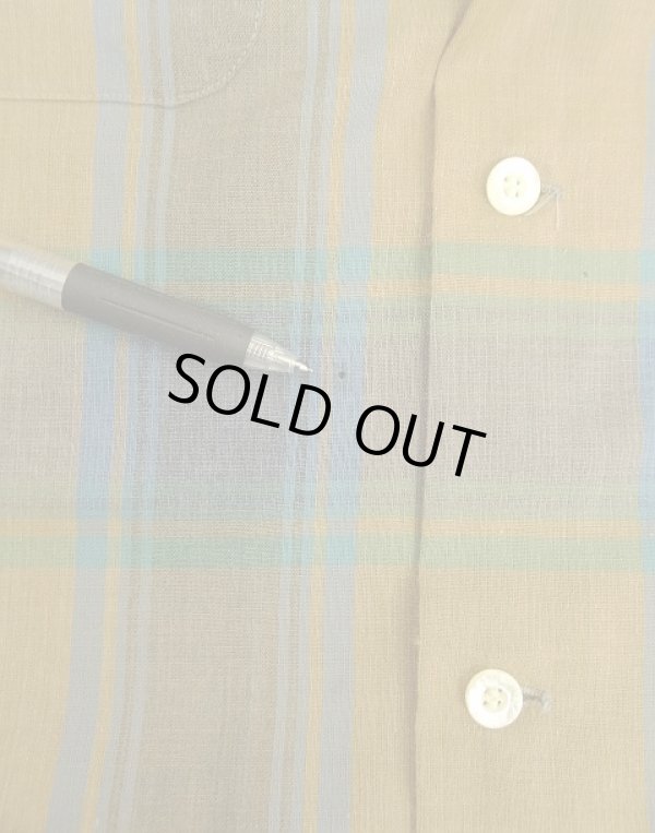 画像4: 60'S TOWNCRAFT 長袖 オープンカラーシャツ チェック柄 (VINTAGE)