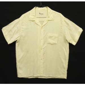 画像: 60'S LUCERNE レーヨン 半袖 BDシャツ オフホワイト (VINTAGE)