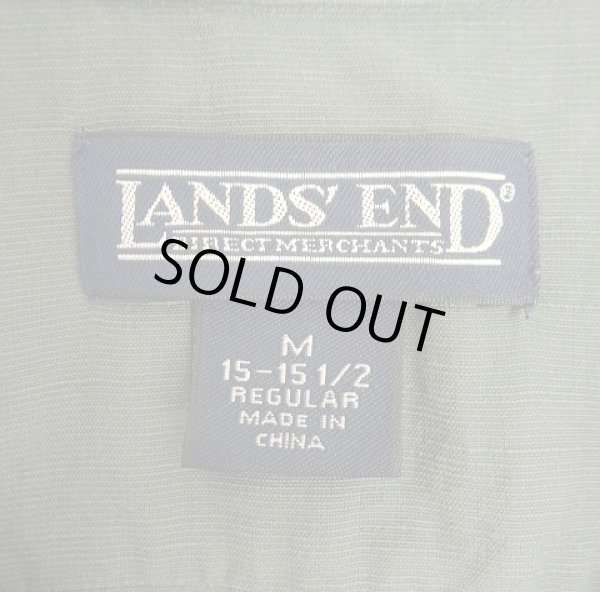 画像2: 90'S LANDS' END シルク/リネン 半袖 オープンカラーシャツ ダークグレー (VINTAGE)