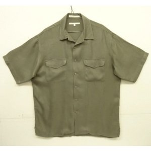 画像: 90'S PERRY ELLIS シルク 半袖 オープンカラーシャツ カーキ (VINTAGE)