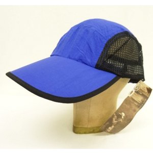 画像: 90'S MENTAL HEADGEAR サイドメッシュ ナイロン 5パネルキャップ ブルー/ブラック (DEADSTOCK)