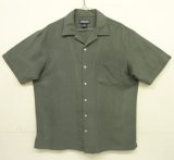 画像: 90'S LANDS' END シルク/リネン 半袖 オープンカラーシャツ ダークグレー (VINTAGE)