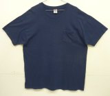 画像: 90'S HANES シングルステッチ ポケット付き 半袖 Tシャツ ネイビー (VINTAGE)