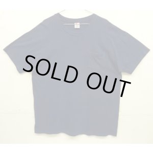 画像: 90'S HANES シングルステッチ ポケット付き 半袖 Tシャツ ネイビー (VINTAGE)