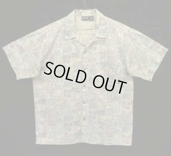 画像1: 00'S PATAGONIA コットン 半袖 オープンカラーシャツ 総柄 (VINTAGE)