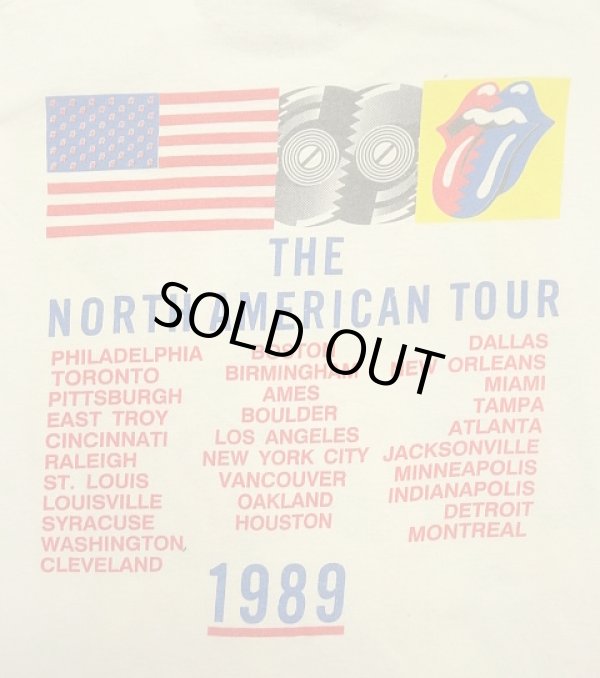 画像6: 80'S ROLLING STONES "THE NORTH AMERICAN TOUR 1989" シングルステッチ 半袖 Tシャツ ホワイト USA製 (VINTAGE)