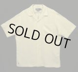 画像: 90'S RALPH LAUREN シルク/リネン 裾ロゴ 半袖 オープンカラーシャツ オフホワイト (VINTAGE)
