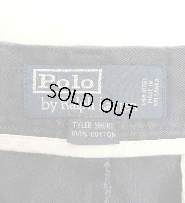 画像2: 90'S RALPH LAUREN "TYLER SHORT" ツープリーツ チノショーツ ネイビー (VINTAGE)