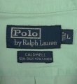 画像2: 90'S RALPH LAUREN "CALDWELL" シルク/リネン 裾ロゴ 半袖 オープンカラーシャツ ミントグリーン (VINTAGE)