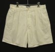 画像1: 90'S RALPH LAUREN "ボックスロゴ" ツープリーツ チノショーツ ホワイト USA製 (VINTAGE)