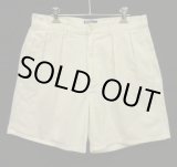 画像: 90'S RALPH LAUREN "ボックスロゴ" ツープリーツ チノショーツ ホワイト USA製 (VINTAGE)