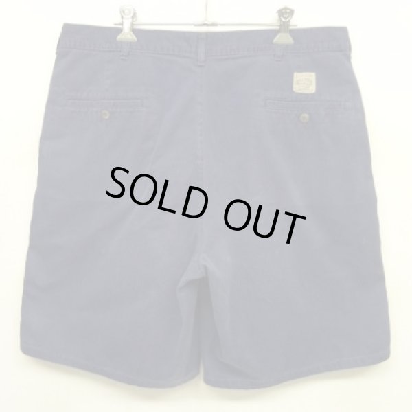 画像5: 90'S RALPH LAUREN "ボックスロゴ" ツープリーツ チノショーツ ネイビー TALONジップ USA製 (VINTAGE)