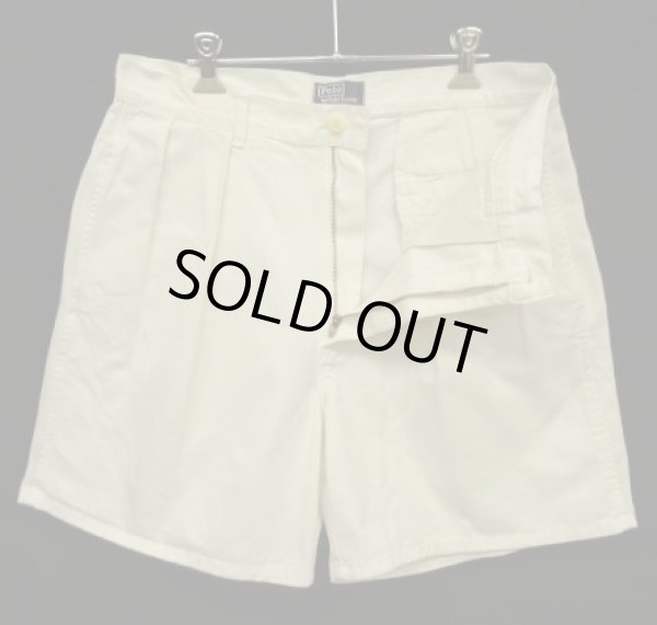 画像3: 90'S RALPH LAUREN "ボックスロゴ" ツープリーツ チノショーツ ホワイト USA製 (VINTAGE)