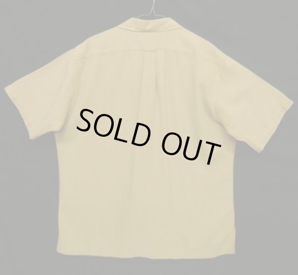 画像3: 90'S RALPH LAUREN "CALDWELL" シルク/コットン ロゴ無し 半袖 オープンカラーシャツ タン (VINTAGE)