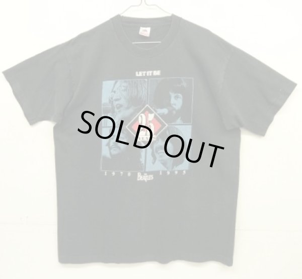 画像1: 90'S THE BEATLES "LET IT BE 25YEARS" シングルステッチ 両面プリント 半袖 Tシャツ ブラック USA製 (VINTAGE)