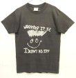 画像1: 80'S WHATEVER IT IS シングルステッチ 半袖 Tシャツ フェードブラック USA製 (VINTAGE)