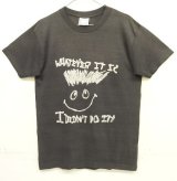 画像: 80'S WHATEVER IT IS シングルステッチ 半袖 Tシャツ フェードブラック USA製 (VINTAGE)