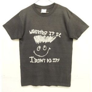 画像: 80'S WHATEVER IT IS シングルステッチ 半袖 Tシャツ フェードブラック USA製 (VINTAGE)