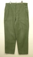 画像1: 60'S アメリカ軍 US ARMY "OG107" コットンサテン 平ボタン ベイカーパンツ W38L35 (VINTAGE)