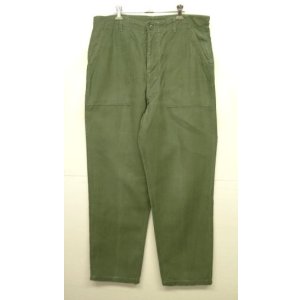 画像: 60'S アメリカ軍 US ARMY "OG107" コットンサテン 平ボタン ベイカーパンツ W38L35 (VINTAGE)