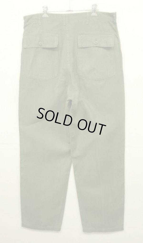 画像6: 60'S アメリカ軍 US ARMY "OG107" コットンサテン 平ボタン ベイカーパンツ W38L35 (VINTAGE)