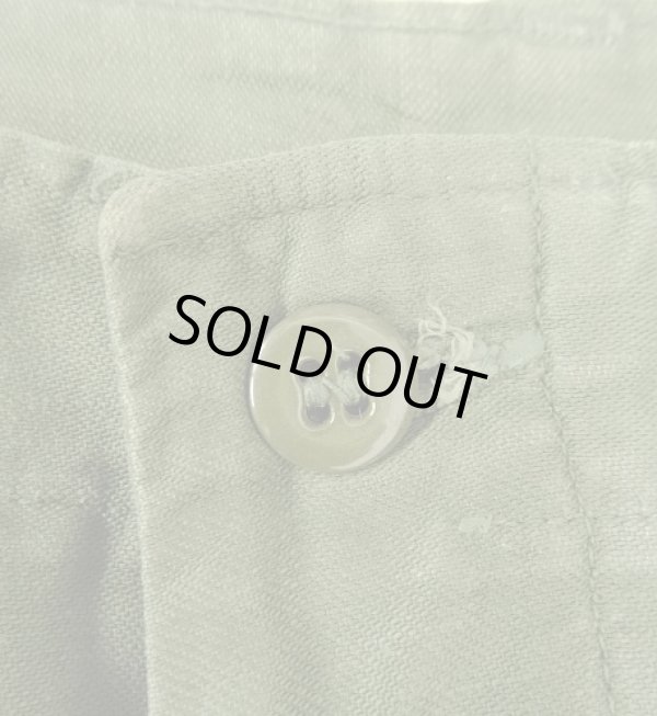 画像3: 60'S アメリカ軍 US ARMY "OG107" コットンサテン 平ボタン ベイカーパンツ W38L35 (VINTAGE)