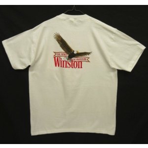 画像: 90'S WINSTON シングルステッチ 両面プリント ポケット付き 半袖 Tシャツ ホワイト USA製 (DEADSTOCK)