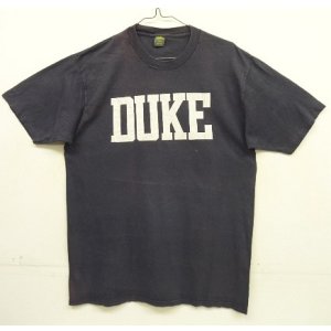 画像: 80'S JERZEES by RUSSELL "DUKE" シングルステッチ 半袖 Tシャツ フェードネイビー USA製 (VINTAGE)